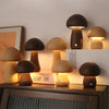 Wooden Mushroom LED Night Light – Touch Switch Bedside Lamp for Bedroom, Nursery & Home Decor